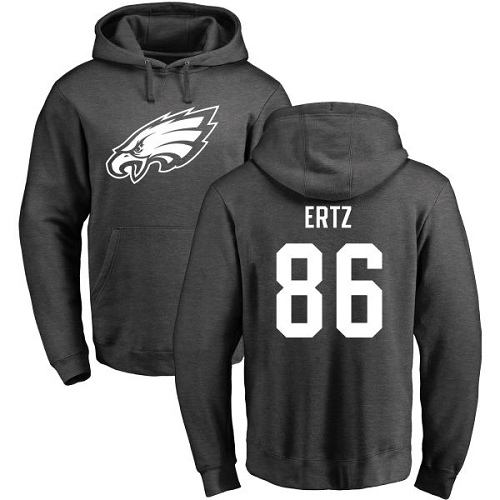 Men Philadelphia Eagles #86 Zach Ertz Ash One Color NFL Pullover Hoodie Sweatshirts->philadelphia eagles->NFL Jersey